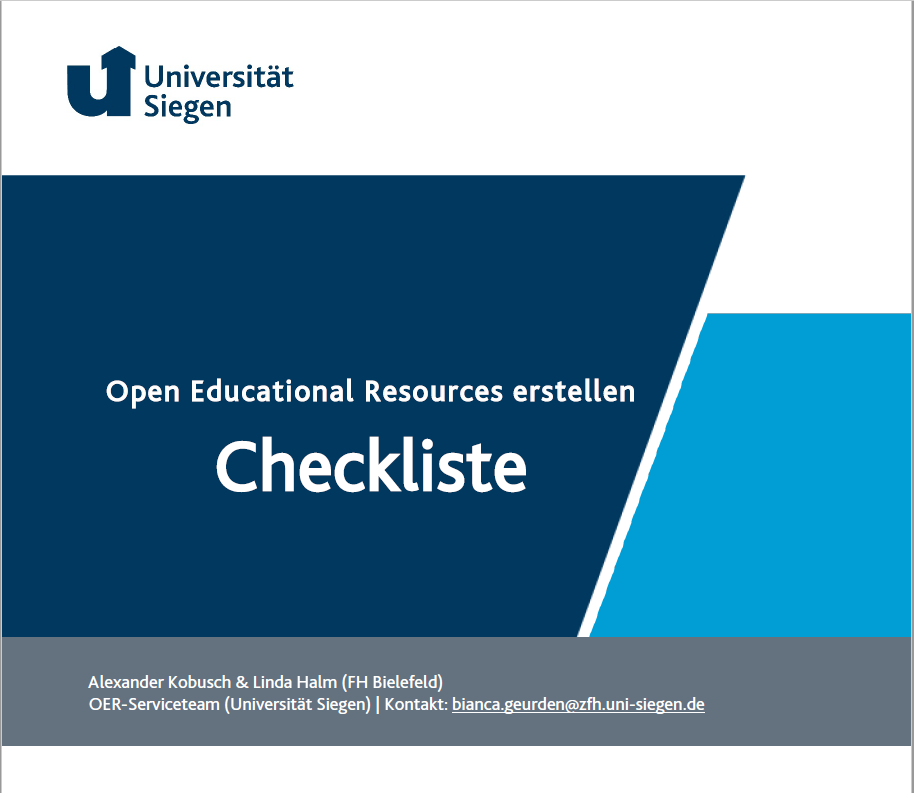 Checkliste: OER erstellen (aktualisiert)